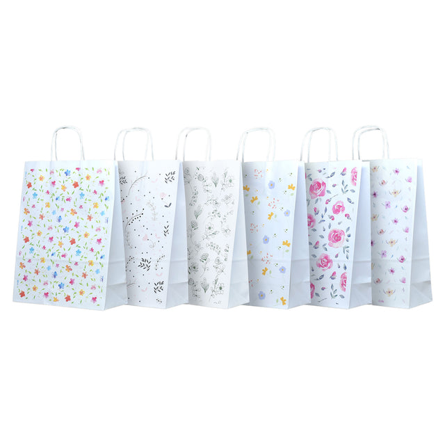 Hochwertiges Kraftpapier mit Modell 13, Blumenmuster, 24 x 31 (H) x 10 cm