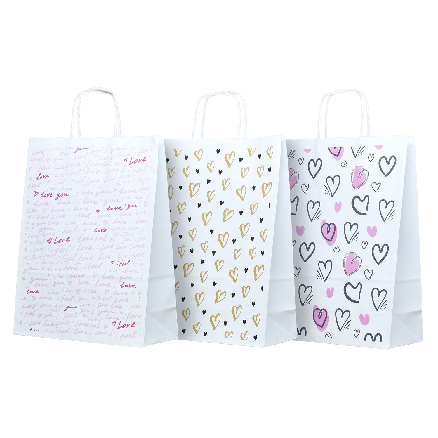 Pungă Hârtie Kraft cu Model 7 Love 32 x 41(H) x 12cm