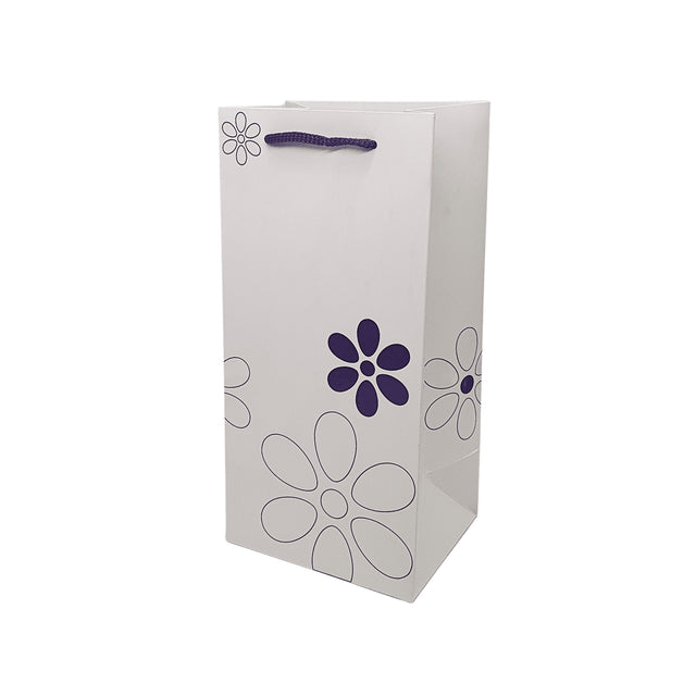 Pungă hârtie MOV pentru flori (ORHIDEE) cu mânere din șnur textil 16 x 33(H) x 13cm