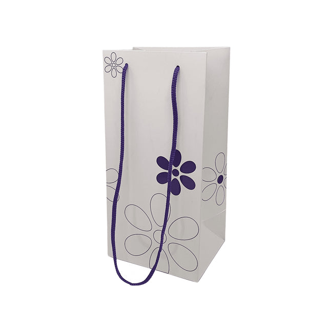 Pungă hârtie MOV pentru flori (ORHIDEE) cu mânere din șnur textil 16 x 33(H) x 13cm