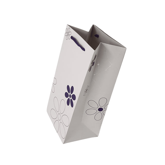 Pungă hârtie MOV pentru flori (ORHIDEE) cu mânere din șnur textil 16 x 33(H) x 13cm