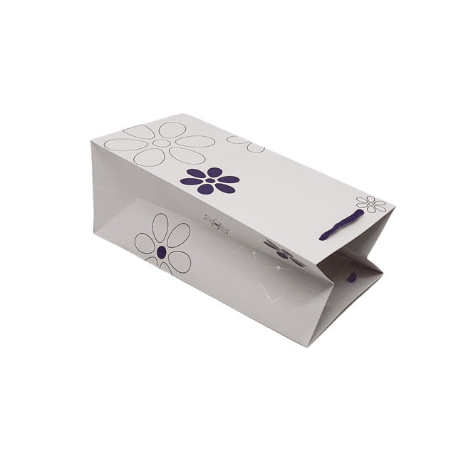 Pungă hârtie MOV pentru flori (ORHIDEE) cu mânere din șnur textil 16 x 33(H) x 13cm