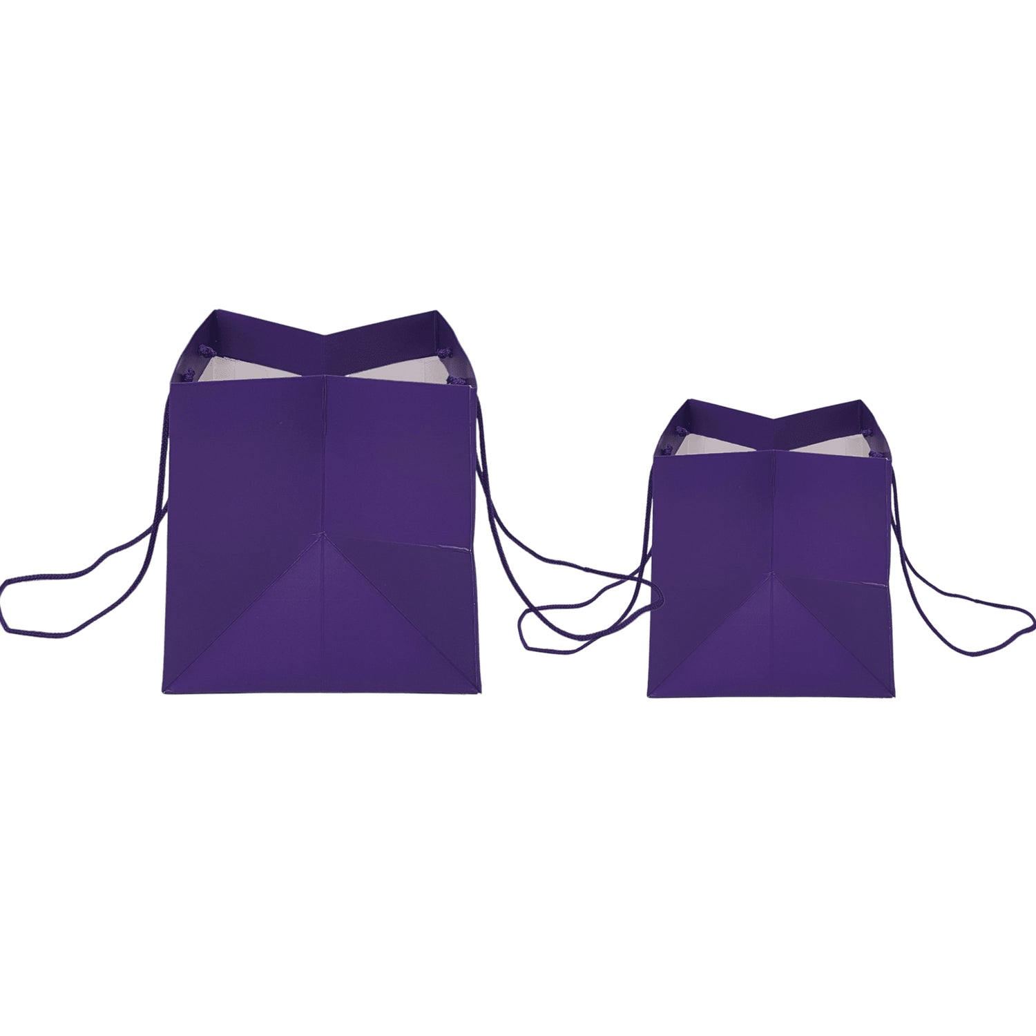 Pungă hârtie MOV pentru flori cu mânere din șnur textil 23 x 20(H) x 20cm