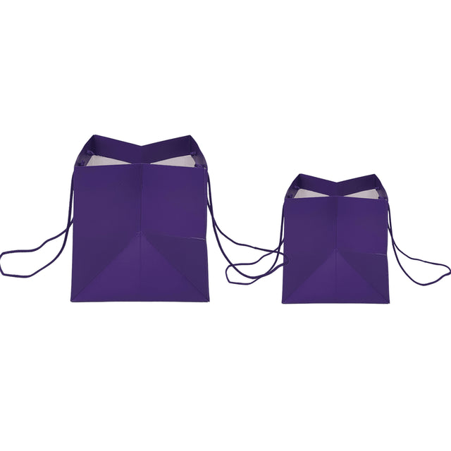 Pungă hârtie MOV pentru flori cu mânere din șnur textil 23 x 20(H) x 20cm