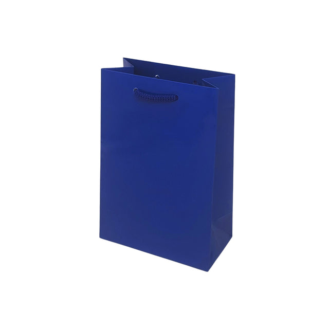 Pungă ALBASTRĂ din hârtie premium cu mânere din șnur textil 24 x 36(H) x 10cm