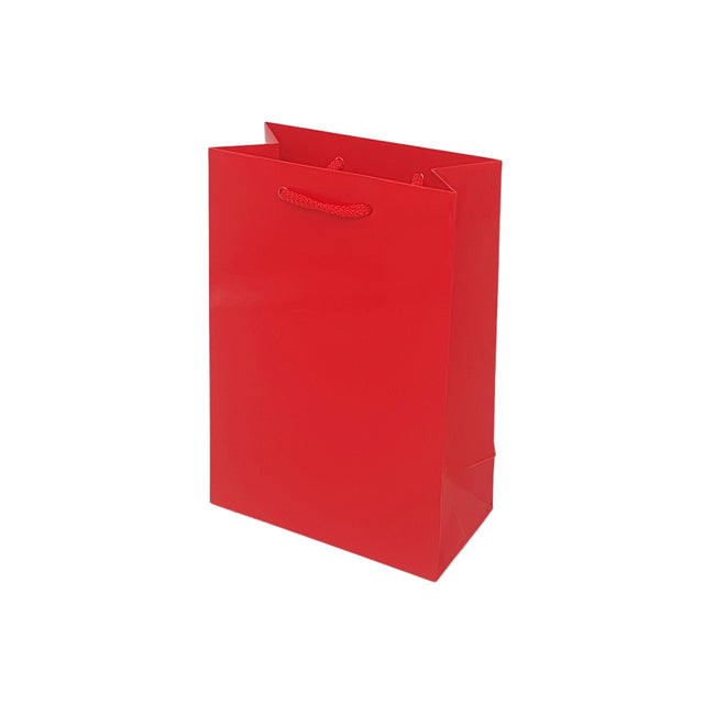 RED premium paper bag with textile string handles 24 x 36(H) x 10cm