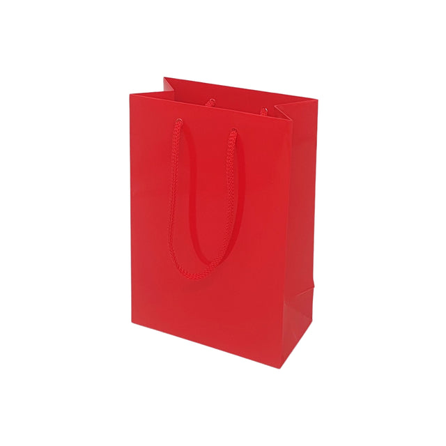 RED premium paper bag with textile string handles 24 x 36(H) x 10cm