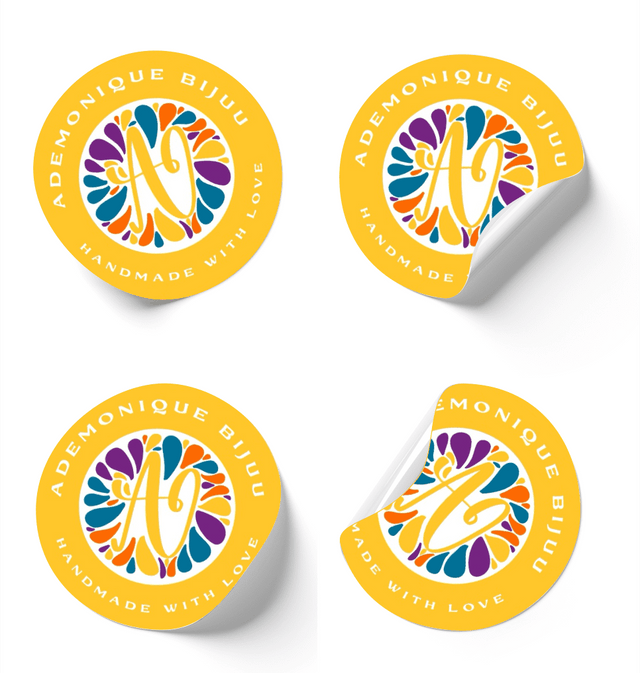 Etichetă autoadezivă/sticker cu personalizare - diametru 3cm