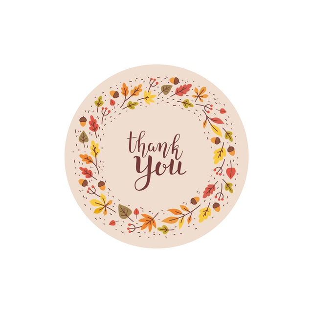 Etichetă autoadezivă/sticker Rotund Model Thank You Autumn Floral