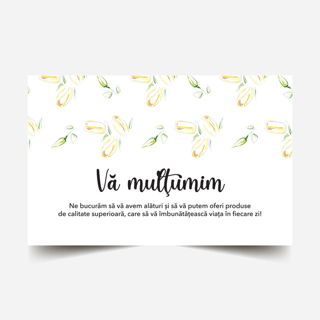 Thank you card Model Floral Yellow Tulip