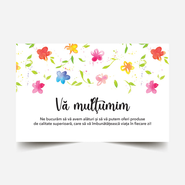 Thank you card Model Floral Rainbow Garden