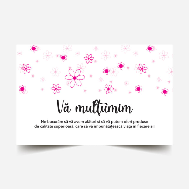 Thank you card Model Floral Pink Bubble