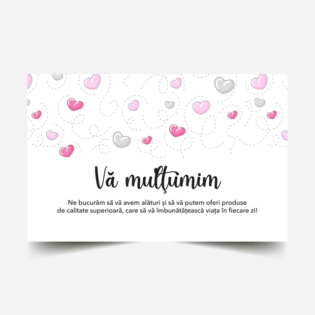 Thank you card Model Love Pink Heart Trails