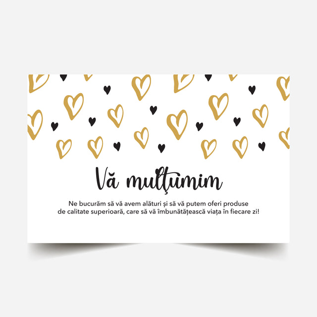 Thank you card Model Love Golden Hearts