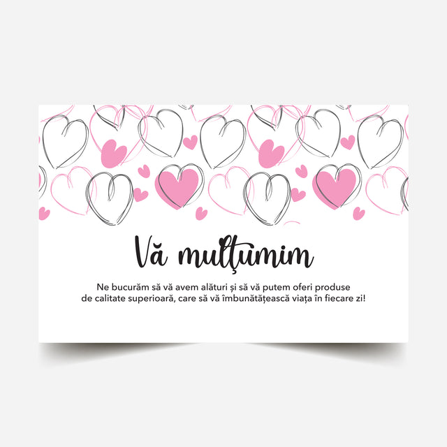 Thank you card Model Love Sketchy Hearts