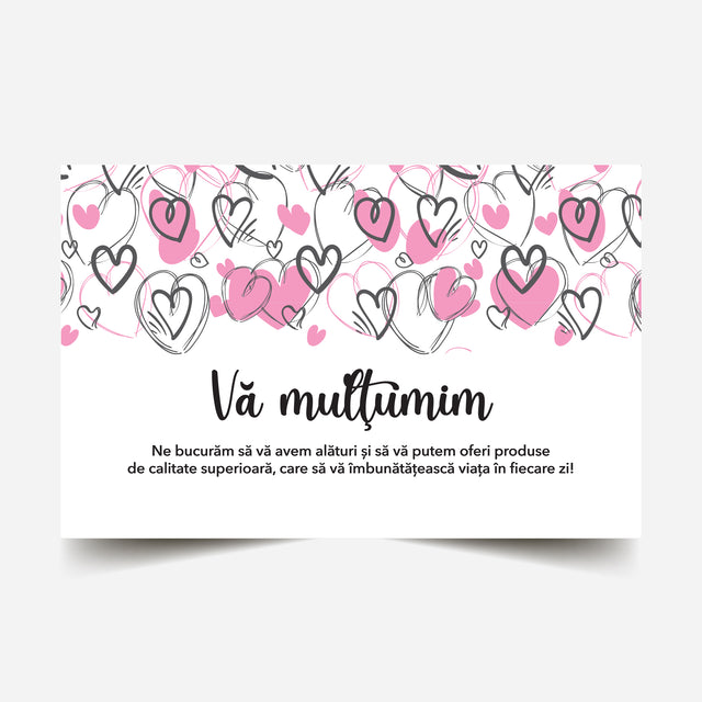 Thank you card Model Love Flying Hearts