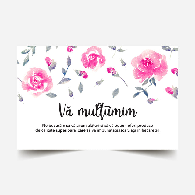 Thank you card Model Floral Rose Petal