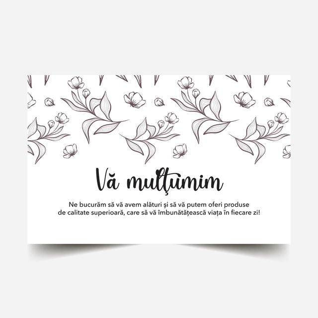 Thank you card Model Floral Graphite Garden