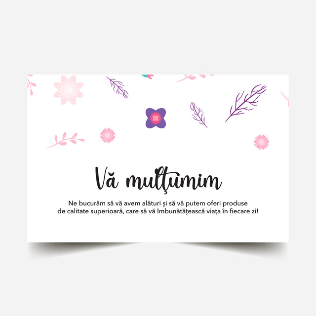 Thank you card Model Floral Purple Bloom