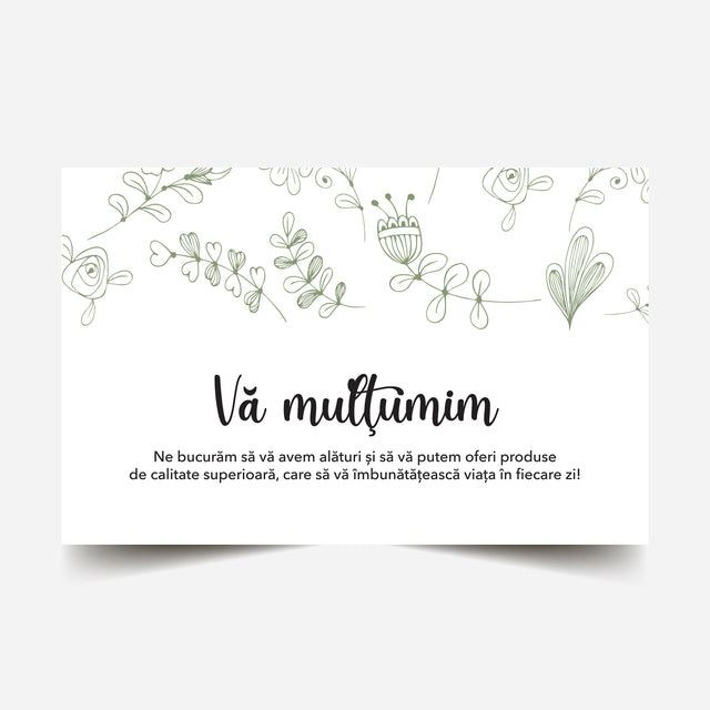 Thank you card Model Floral Botanical Sketch