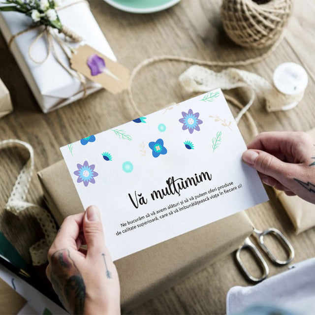 Thank you card Model Floral Blue Meadow