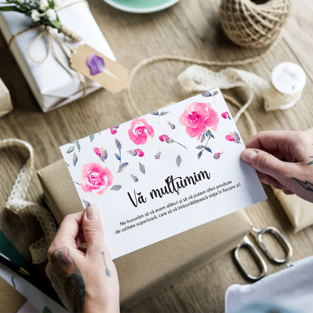 Thank you card Model Floral Rose Petal