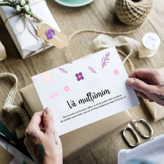 Thank you card Model Floral Purple Bloom