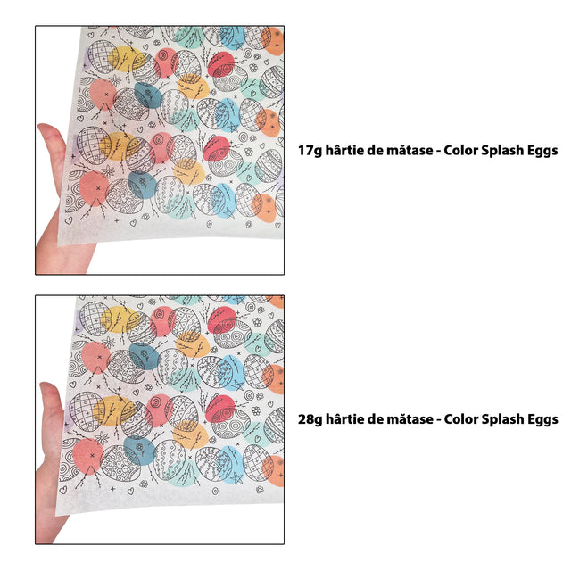 Hârtie de mătase model Paște Color Splash Eggs 17g – format 50x75cm