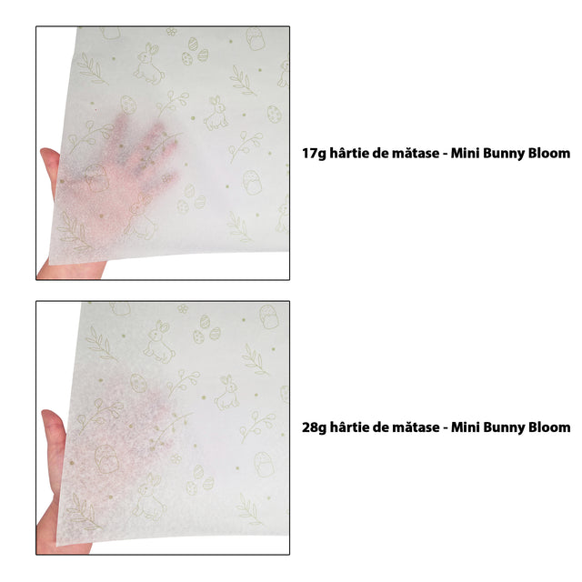 Hârtie de mătase model Paște Mini Bunny Bloom 17g – format 50x75cm