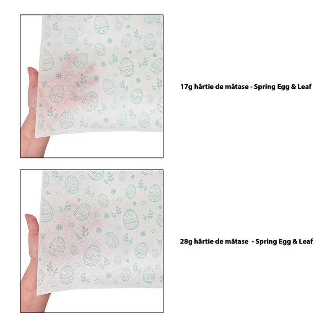 Hârtie de mătase model Paște Spring Egg & Leaf 28g – format 50x75cm