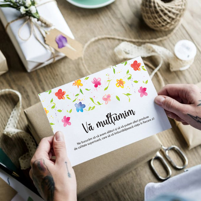 Thank you card Model Floral Rainbow Garden