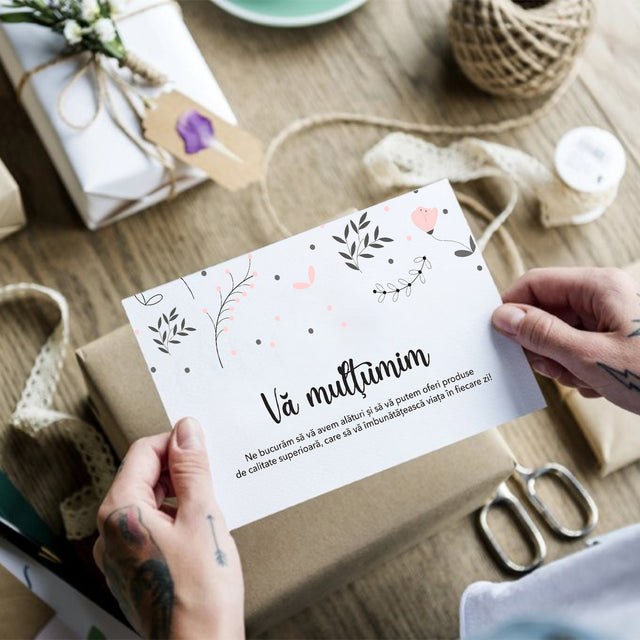 Thank you card Model Floral Mono Dots