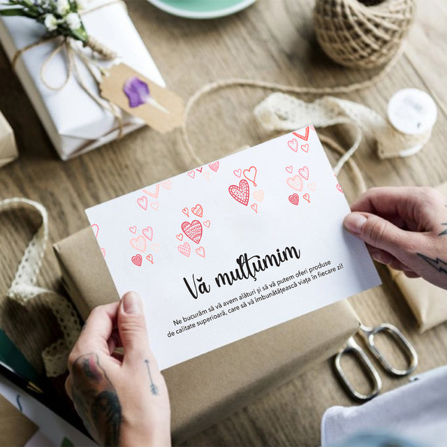 Thank you card Model Love Patchwork Hearts