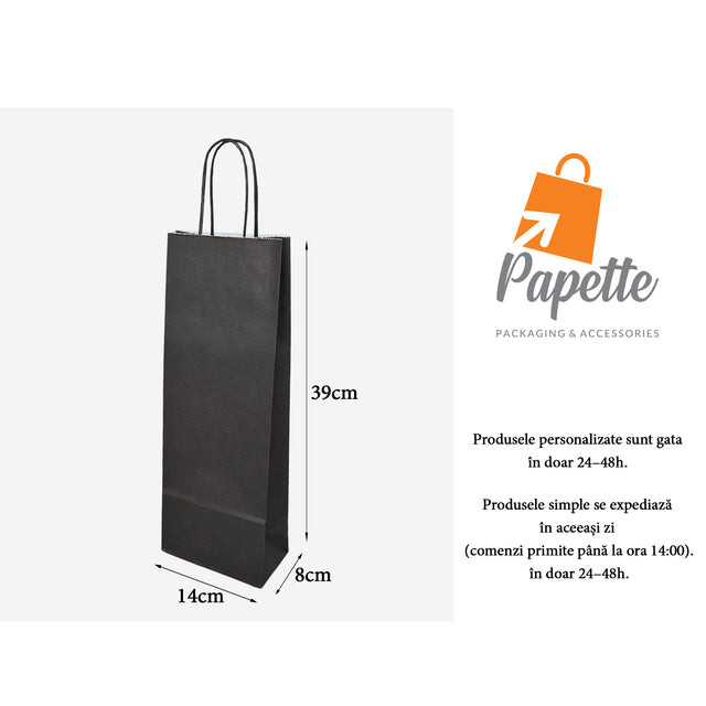 Kraft paper bottle bag WHITE 16 x 39(H) x 7cm