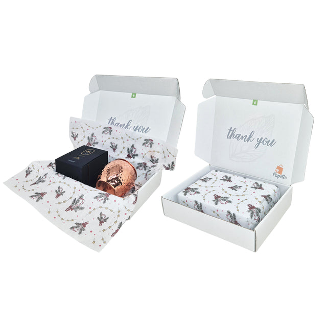 Cutie transport + hartie de matase model Crăciun Candy Cane Swirl 28gsm – dimensiune 50x75cm