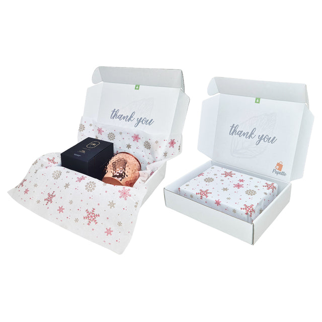 Cutie transport + hartie de matase model Crăciun Crimson Crystals 28gsm – dimensiune 50x75cm