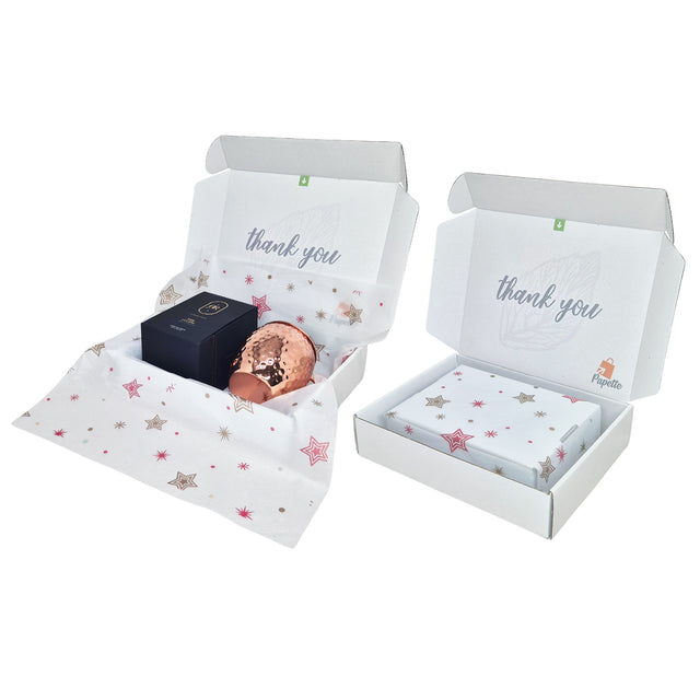 Cutie transport + hartie de matase model Crăciun Star Parade 17gsm – dimensiune 50x75cm