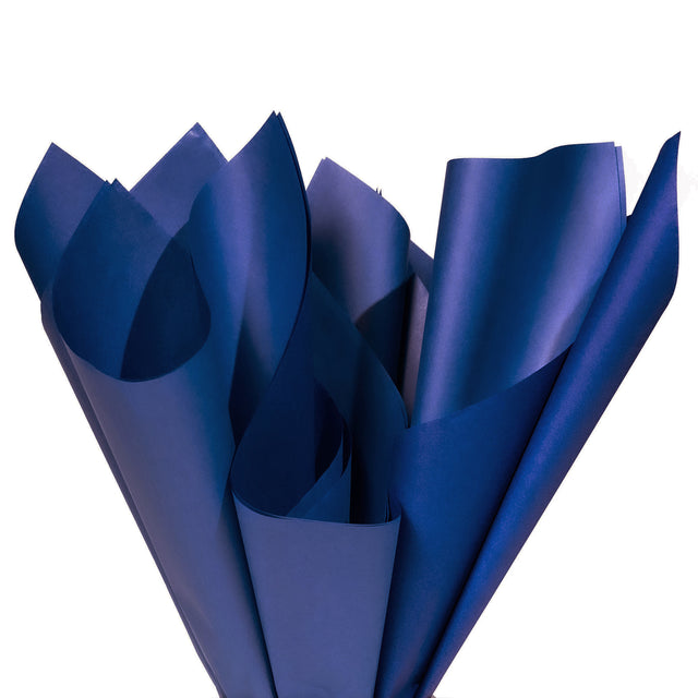 Hârtie de mătase albastru regal, aranjament pliat, 28g/m² – dimensiune 50x75cm