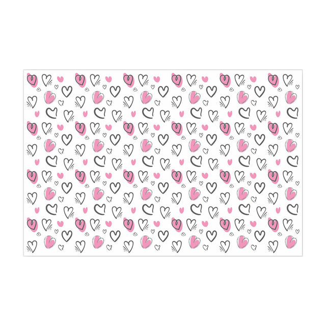 Hârtie de mătase model love Flying Hearts, foaie deschisă, 17g/m² – dimensiune 50x75cm