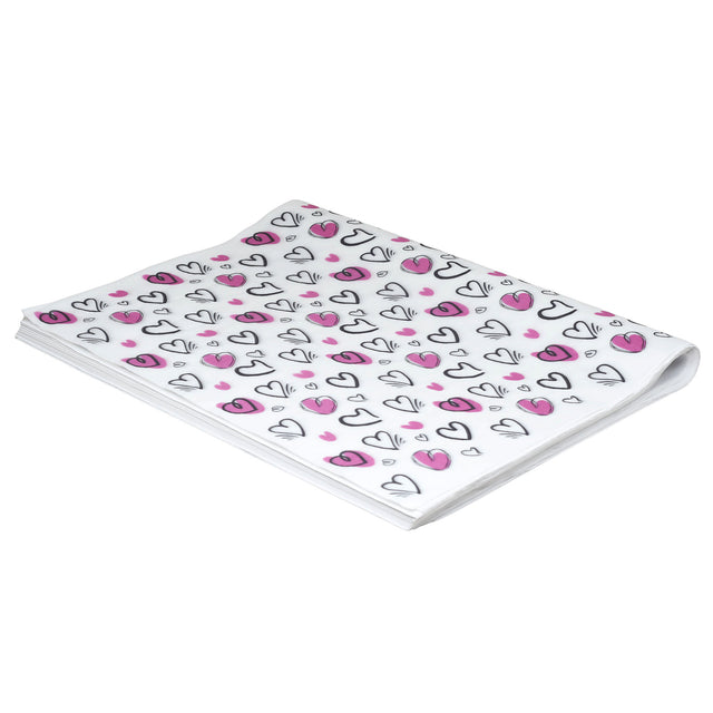 Hârtie de mătase model love Flying Hearts, top de coli 17g/m² – dimensiune 50x75cm