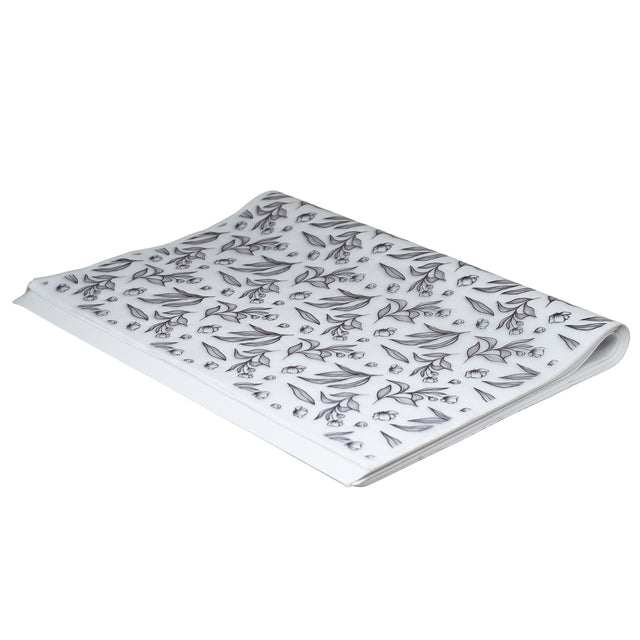 Hârtie de mătase Graphite Garden, top de coli pliate 17g/m² – dimensiune 50x75cm