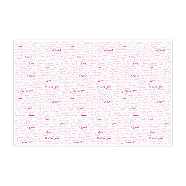 Hârtie de mătase model Love Notes, foaie deschisă, 17g/m² – dimensiune 50x75cm