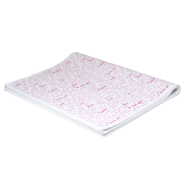 Hârtie de mătase model Love Notes, top de coli 17g/m² – dimensiune 50x75cm