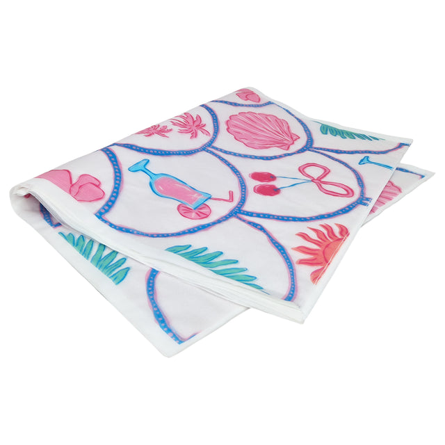 Hârtie de mătase model Marea Tropical Pink Summer, top de coli 17g/m² – dimensiune 50x75cm