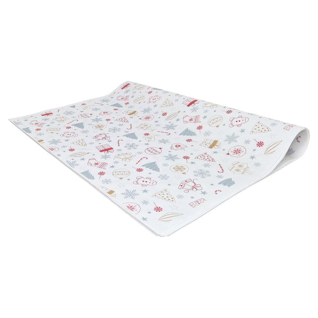 Hârtie de mătase model Crăciun Candy Chaos, top de coli pliate 28 g/m² – dimensiune 50x75cm