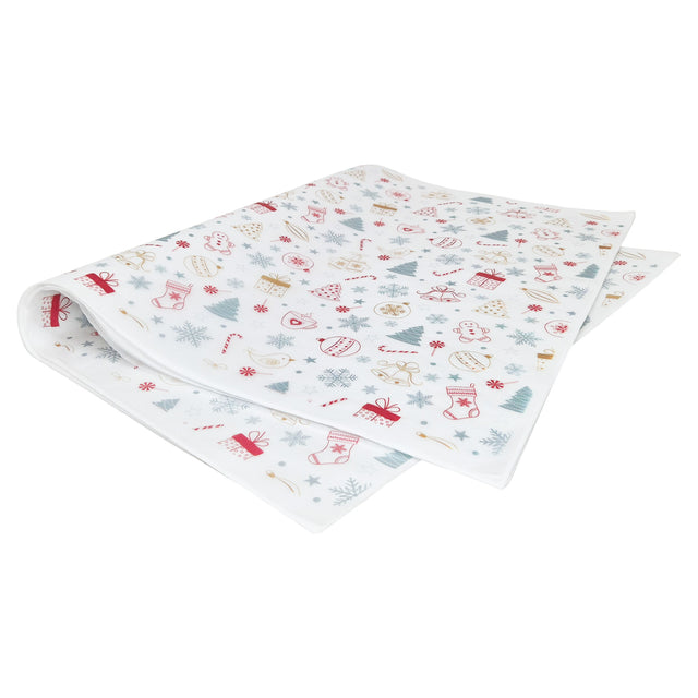 Hârtie de mătase model Crăciun Candy Chaos, top de coli 17 g/m² – dimensiune 50x75cm