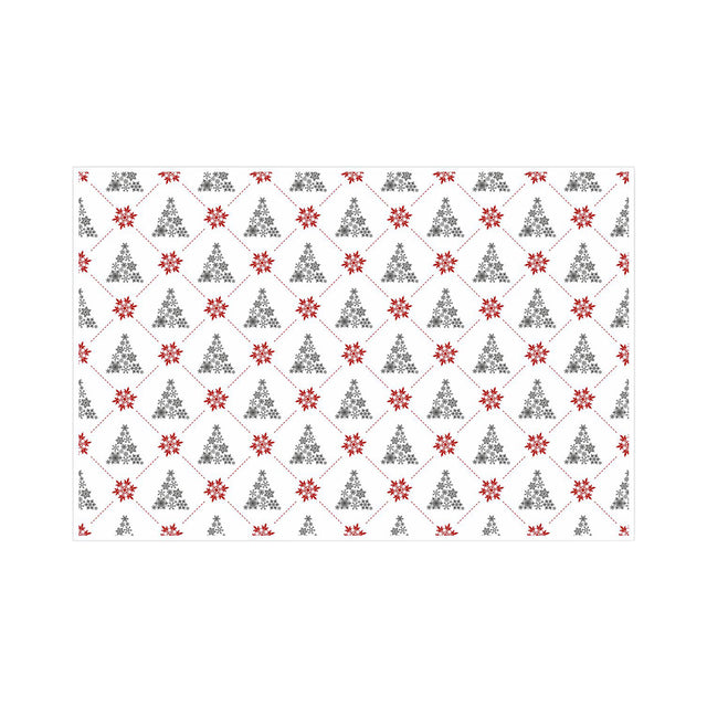 Hârtie de mătase model Crăciun Festive Trees, coală deschisă, 17 g/m² – dimensiune 50x75cm