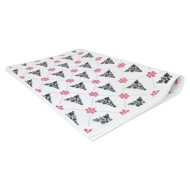 Hârtie de mătase model Crăciun Festive Trees, top de coli pliate 17 g/m² – dimensiune 50x75cm