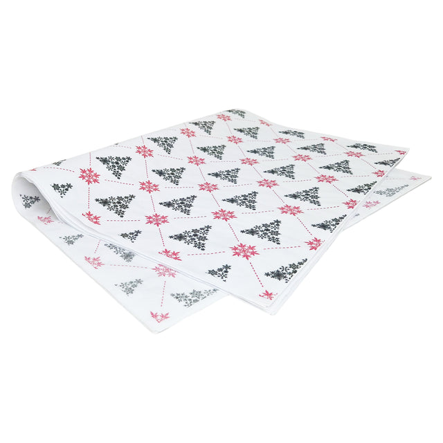 Hârtie de mătase model Crăciun Festive Trees, top de coli 28 g/m² – dimensiune 50x75cm