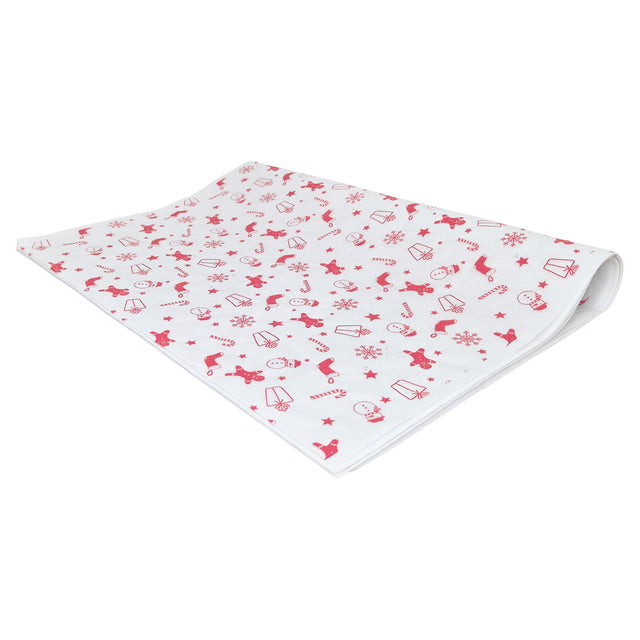 Hârtie de mătase model Crăciun Gingerbread Parade, top de coli pliate 28 g/m² – dimensiune 50x75cm